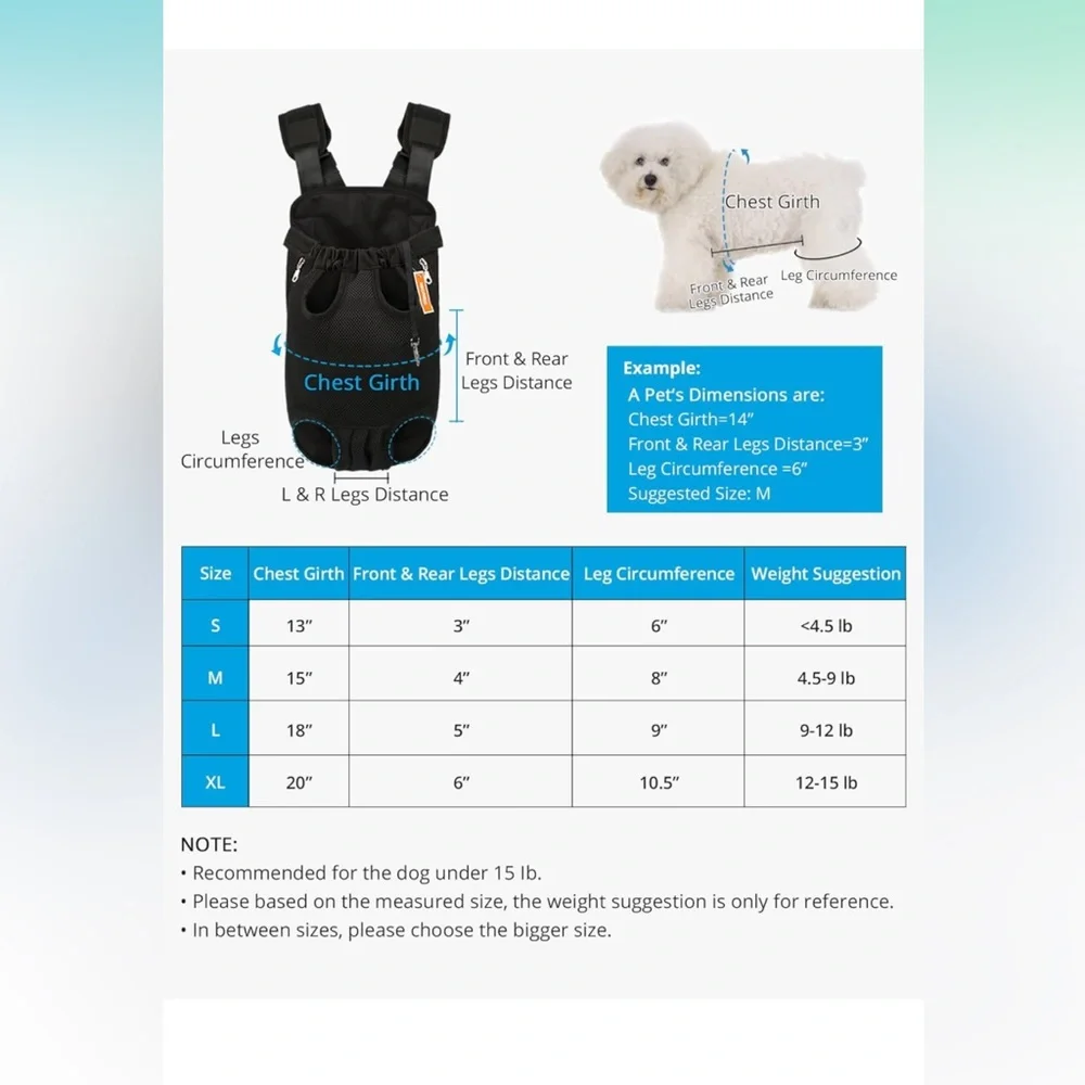 New Doggie or Kitty papoose carrier